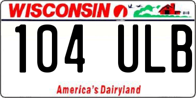 WI license plate 104ULB