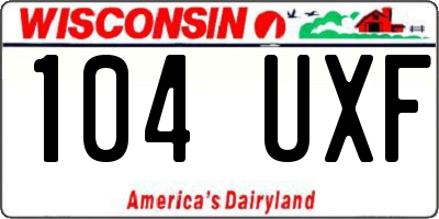 WI license plate 104UXF