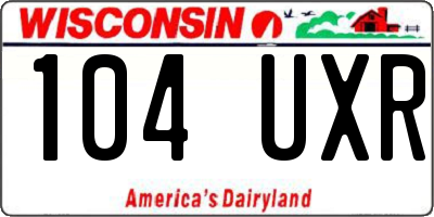 WI license plate 104UXR