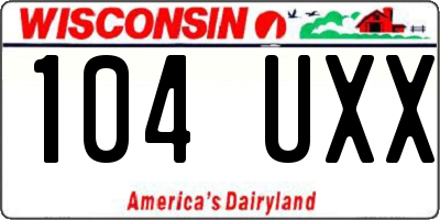 WI license plate 104UXX
