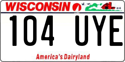 WI license plate 104UYE