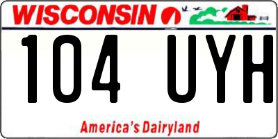 WI license plate 104UYH