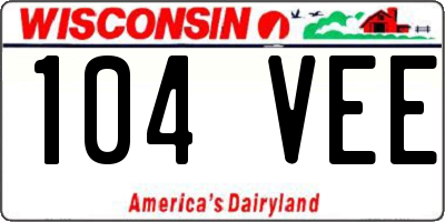 WI license plate 104VEE