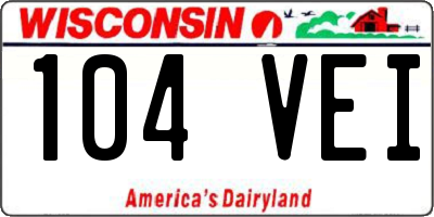 WI license plate 104VEI