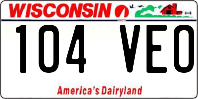 WI license plate 104VEO