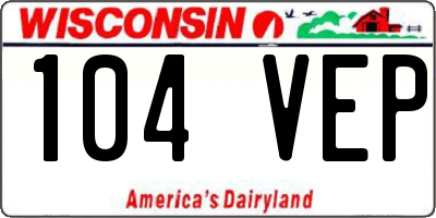 WI license plate 104VEP