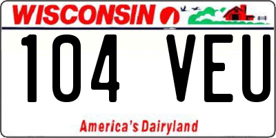 WI license plate 104VEU