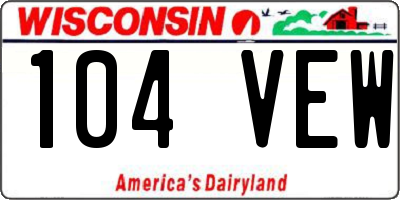 WI license plate 104VEW