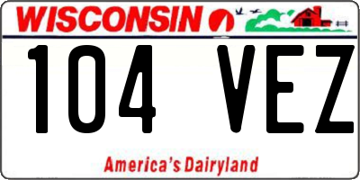 WI license plate 104VEZ