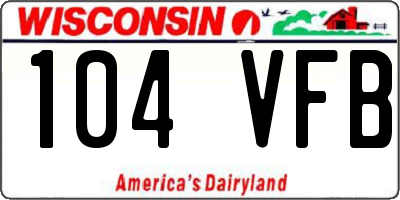 WI license plate 104VFB