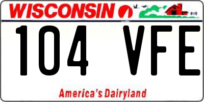 WI license plate 104VFE