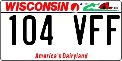 WI license plate 104VFF
