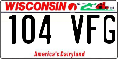 WI license plate 104VFG