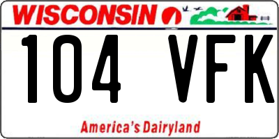 WI license plate 104VFK