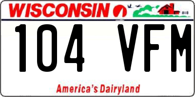 WI license plate 104VFM