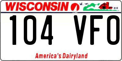 WI license plate 104VFO