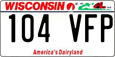 WI license plate 104VFP