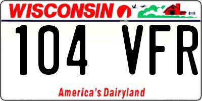 WI license plate 104VFR