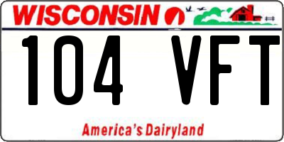WI license plate 104VFT