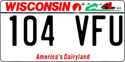 WI license plate 104VFU