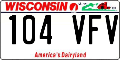 WI license plate 104VFV