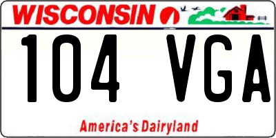 WI license plate 104VGA