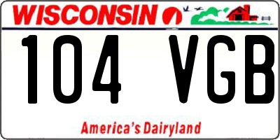 WI license plate 104VGB