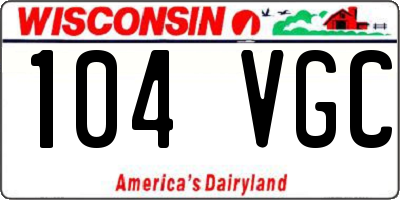 WI license plate 104VGC