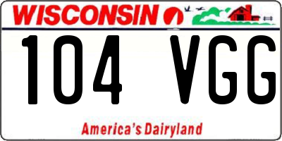 WI license plate 104VGG