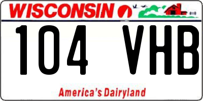 WI license plate 104VHB