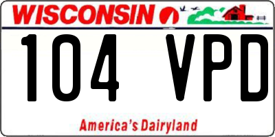 WI license plate 104VPD