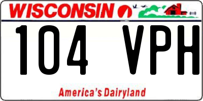 WI license plate 104VPH