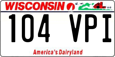 WI license plate 104VPI