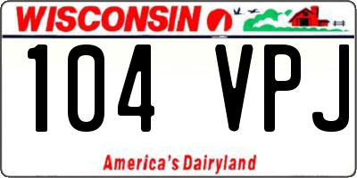 WI license plate 104VPJ