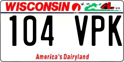WI license plate 104VPK