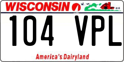 WI license plate 104VPL