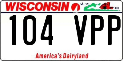 WI license plate 104VPP