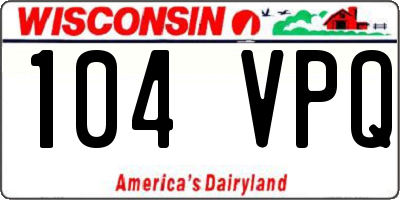 WI license plate 104VPQ