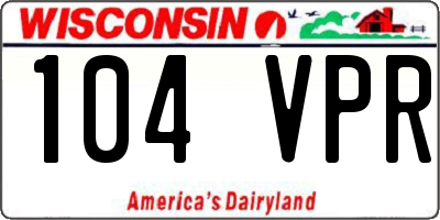 WI license plate 104VPR