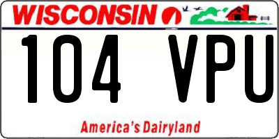 WI license plate 104VPU