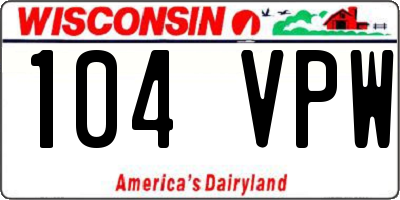 WI license plate 104VPW