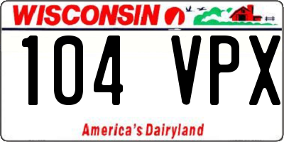 WI license plate 104VPX