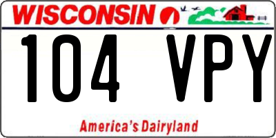 WI license plate 104VPY