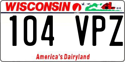 WI license plate 104VPZ