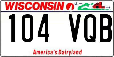 WI license plate 104VQB
