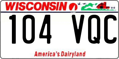 WI license plate 104VQC