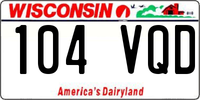WI license plate 104VQD