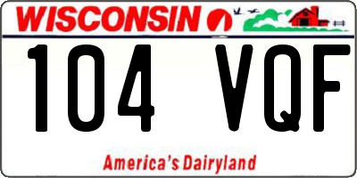 WI license plate 104VQF