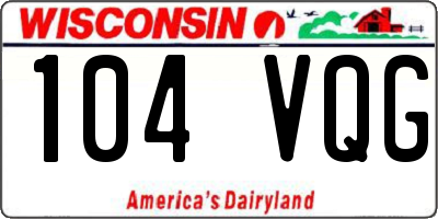WI license plate 104VQG