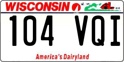 WI license plate 104VQI